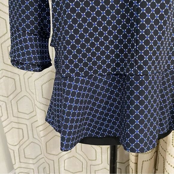 Ann Taylor Blue Layered Ruffle Tiered Peplum Blouse Women’s Size SP - Picture 6 of 7